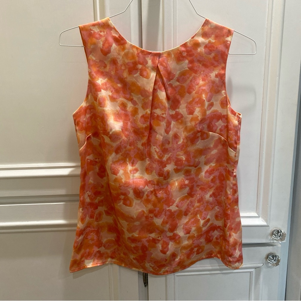 Y2k Elegant Pink & Peachy Orange watercolor Sleeveless Top